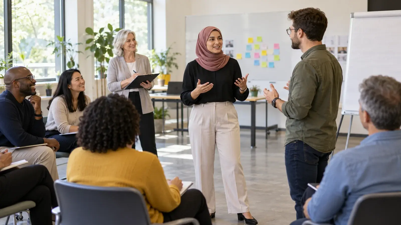 Professionnels travaillant sur définir les compétences attendues, vérifier les qualifications et expériences, organiser l’intégration, la veille, le développement et l’évaluation dans un environnement lumineux et accessible