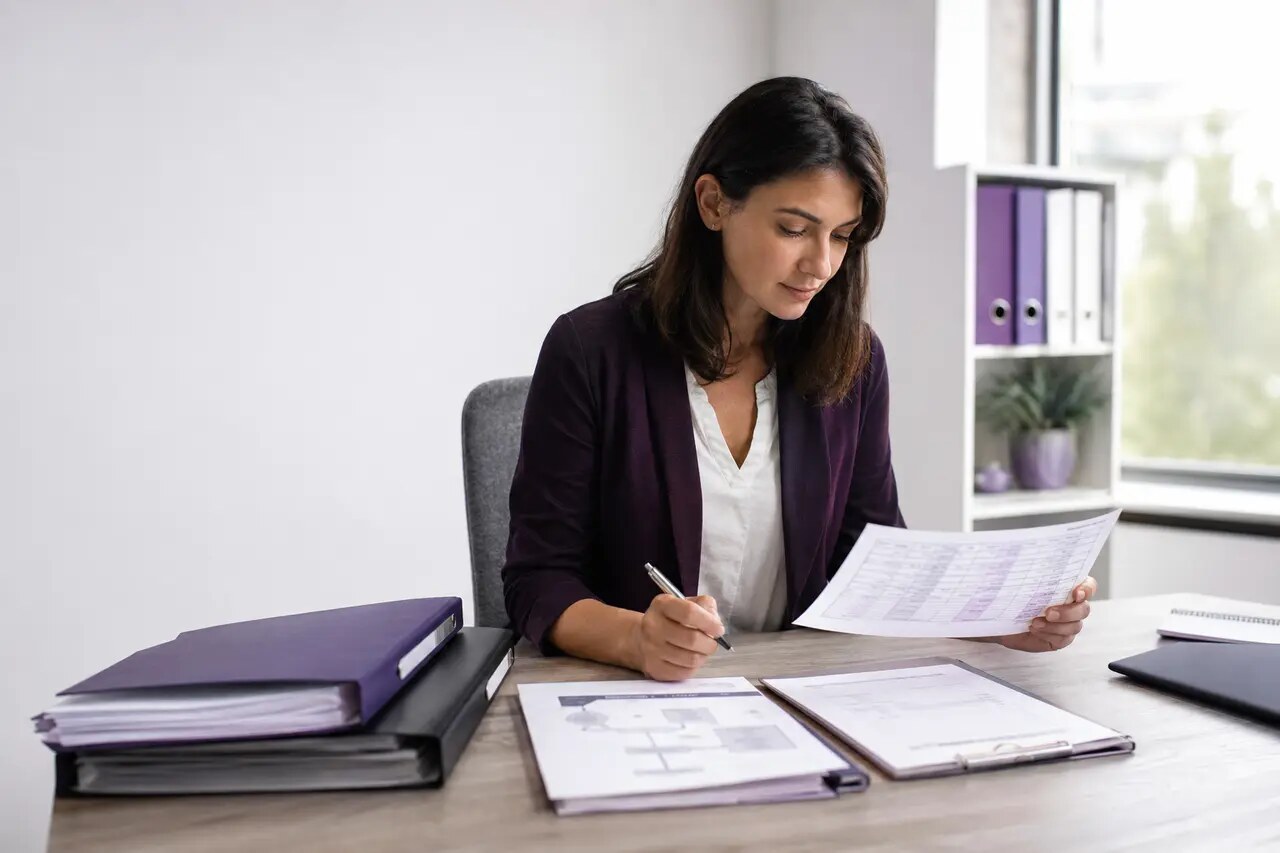 Responsable qualité préparant méthodiquement un audit